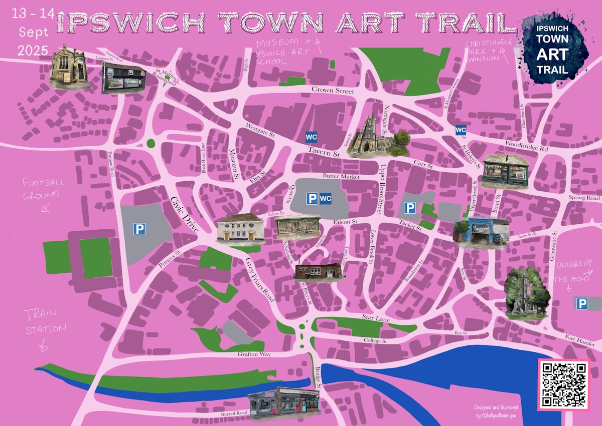 Ipswich Town Art Trail map